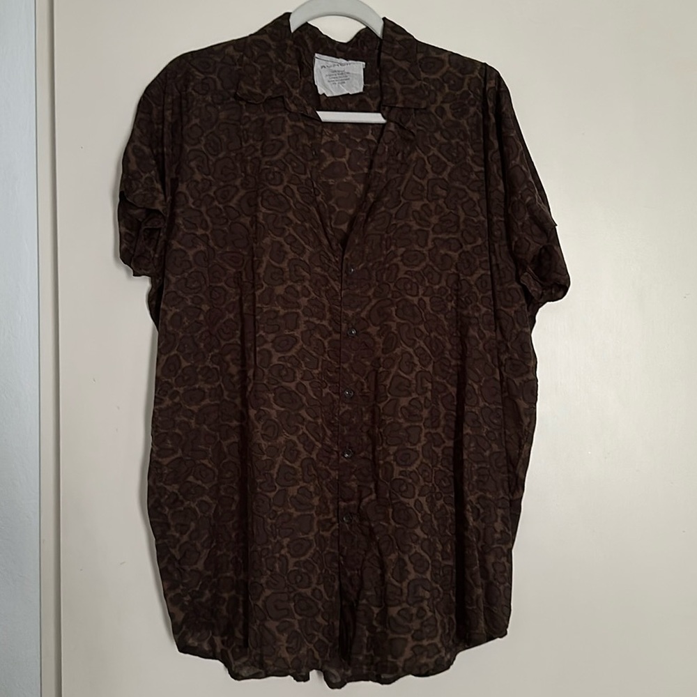 ACACIA MOMBASA TENCEL TOP JAVAN Leopard print Size P NWOT mint condition